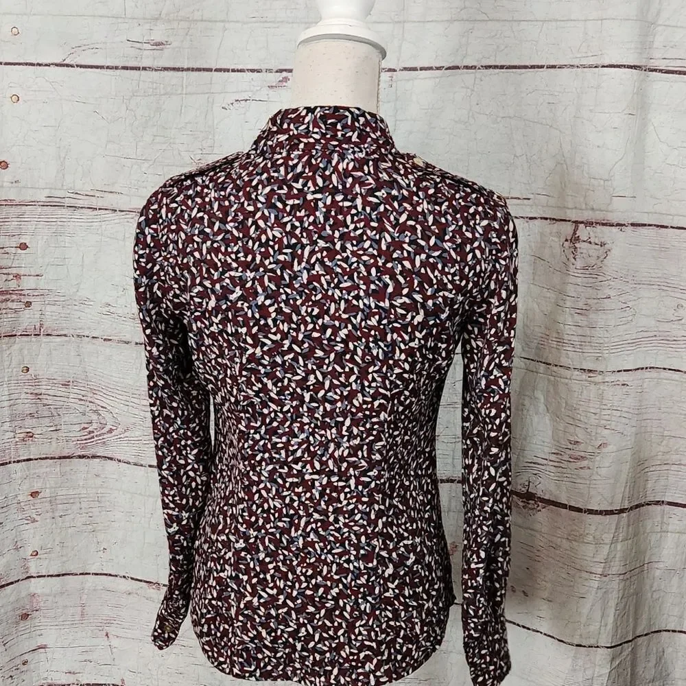 Tory Burch Button Front‎ Patterned Blouse Size 0